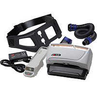 Respirator with blower unit