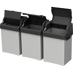 Rubbish bins and recyclable material collectors